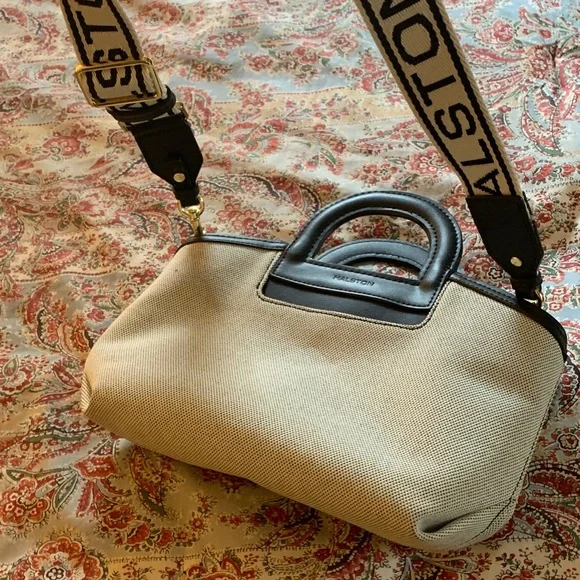 Halston Heritage Black and Tan Crossbody Bag - Picture 1 of 7